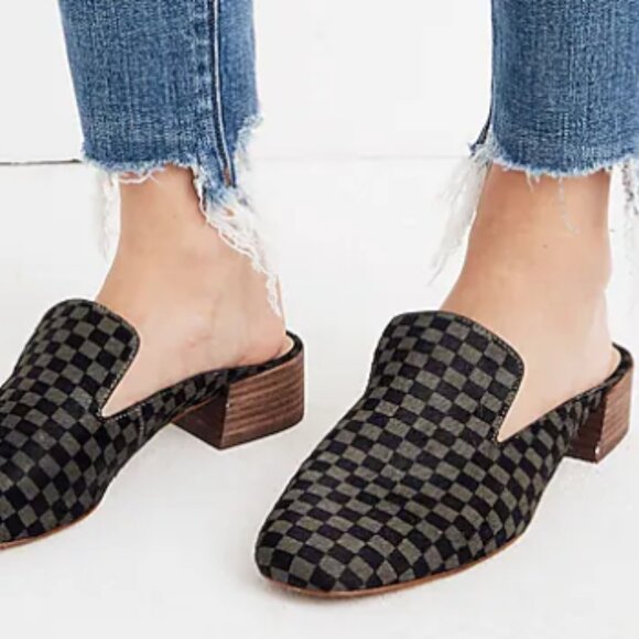 NEW (NWOT) Madewell Willa Loafer Mules in Checkerboard Calf Hair sz 7--SOLD OUT - Picture 1 of 16